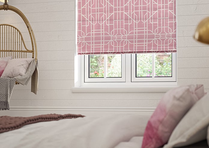 Bamboo Brights, Pink - Motorised Roman Blind - Image 5
